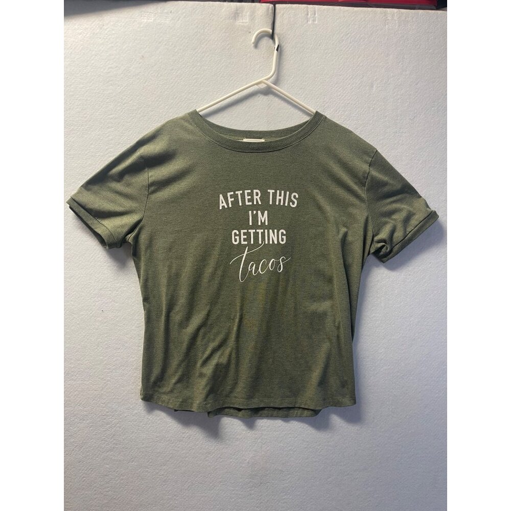 After This I am Getting Tacos Funny Woman’s Short Sleeve T-Shirt Size Large